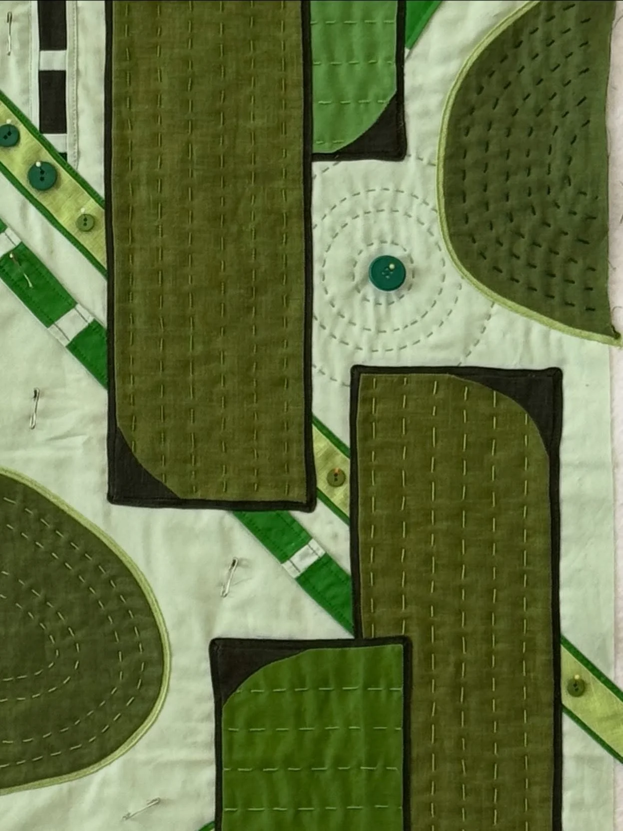 Spring green #4 I&rsquo;m working on an art quilt for an upcoming gallery submission! Loving the process! #creativelife