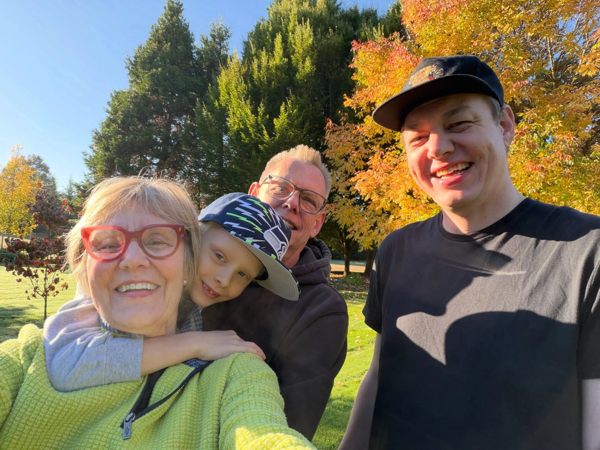 We are back home and enjoying a visit with Otto and Tucker! The Fall colors are stunning right now!