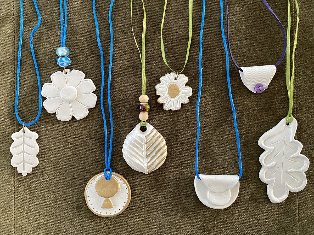 Creating Lovely Wearable Art Jewelry from Air Dry Paper Clay