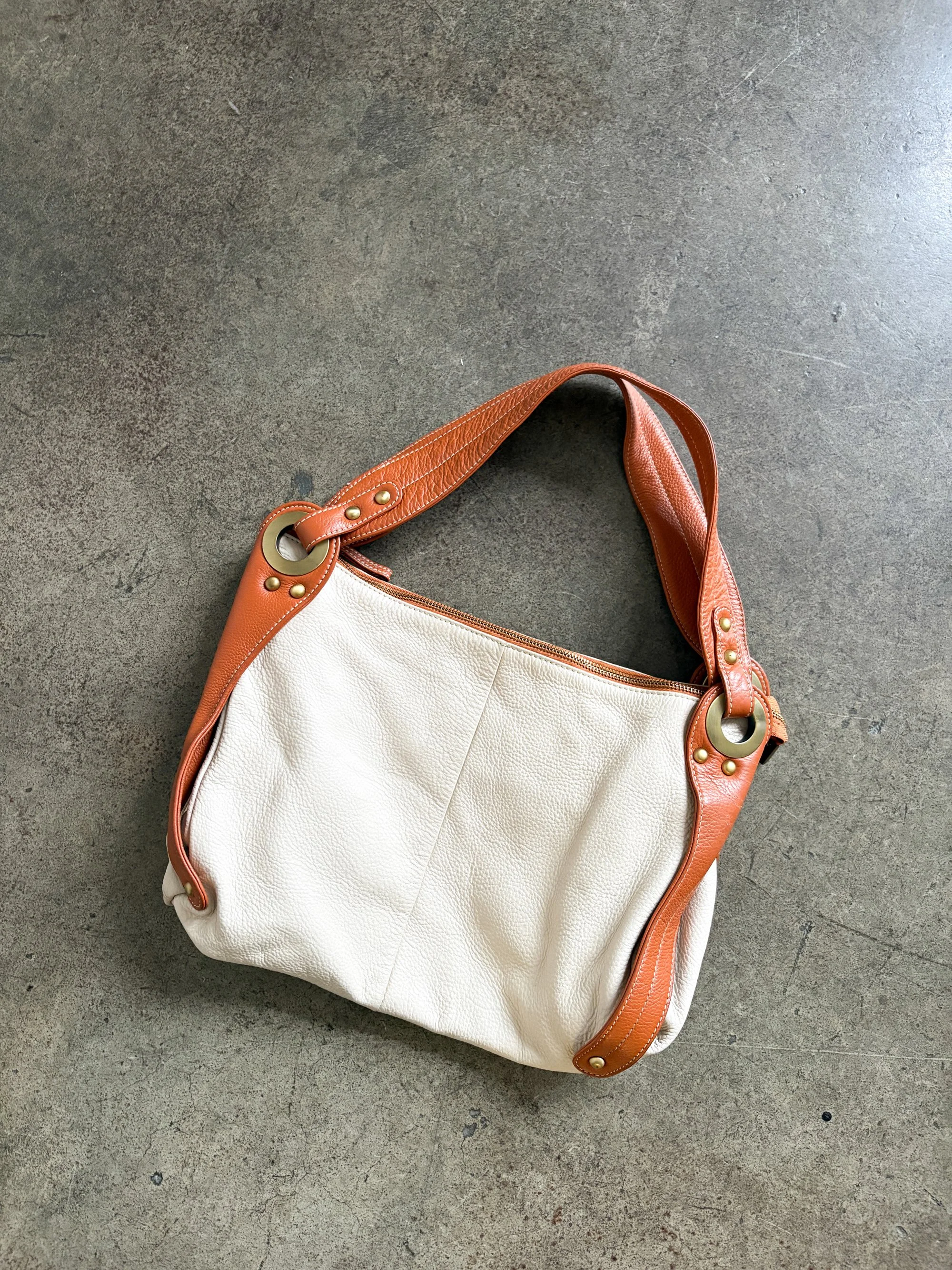 Y2K Beige Leather Purse