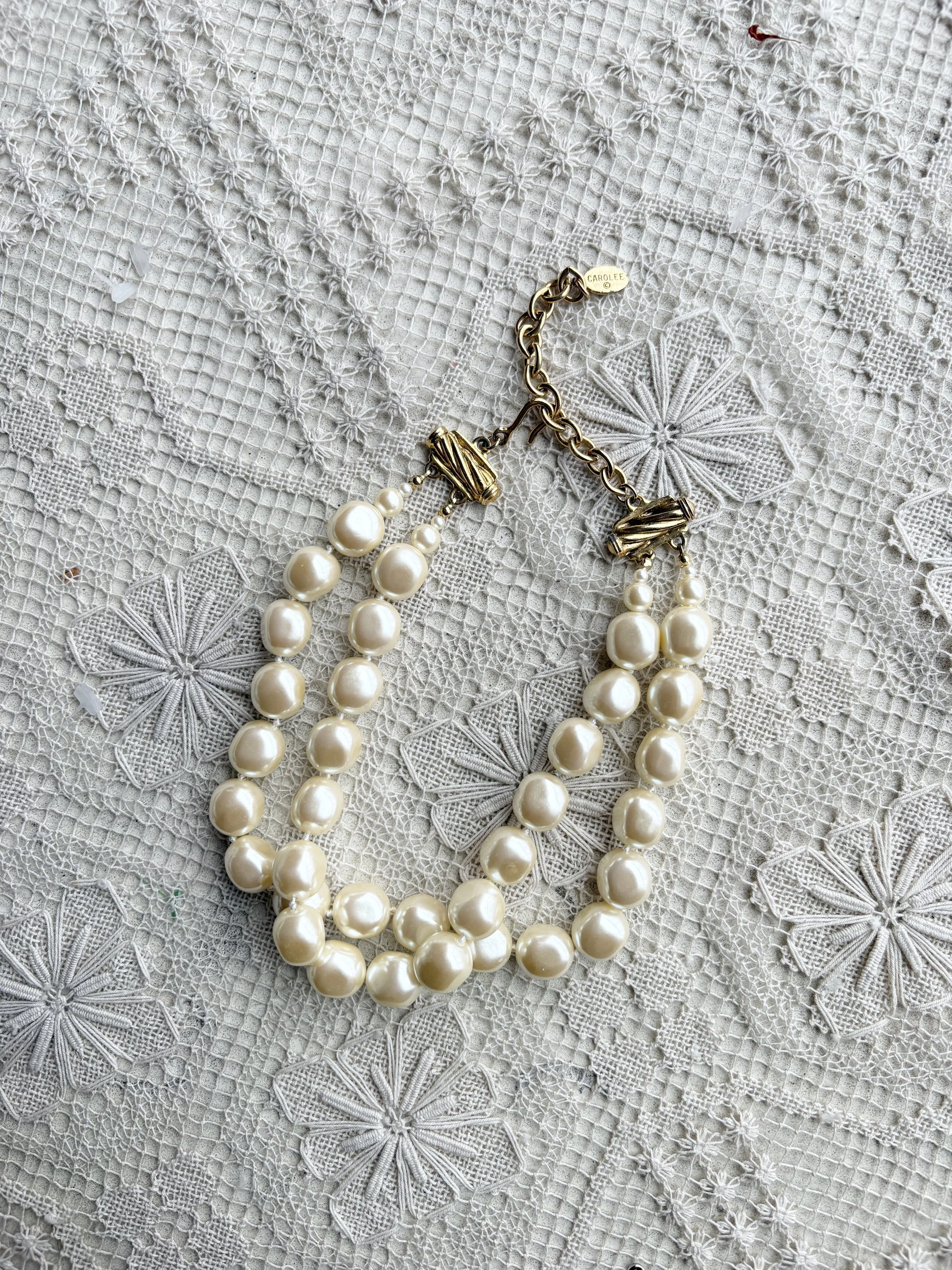 Double Faux Pearl Necklace