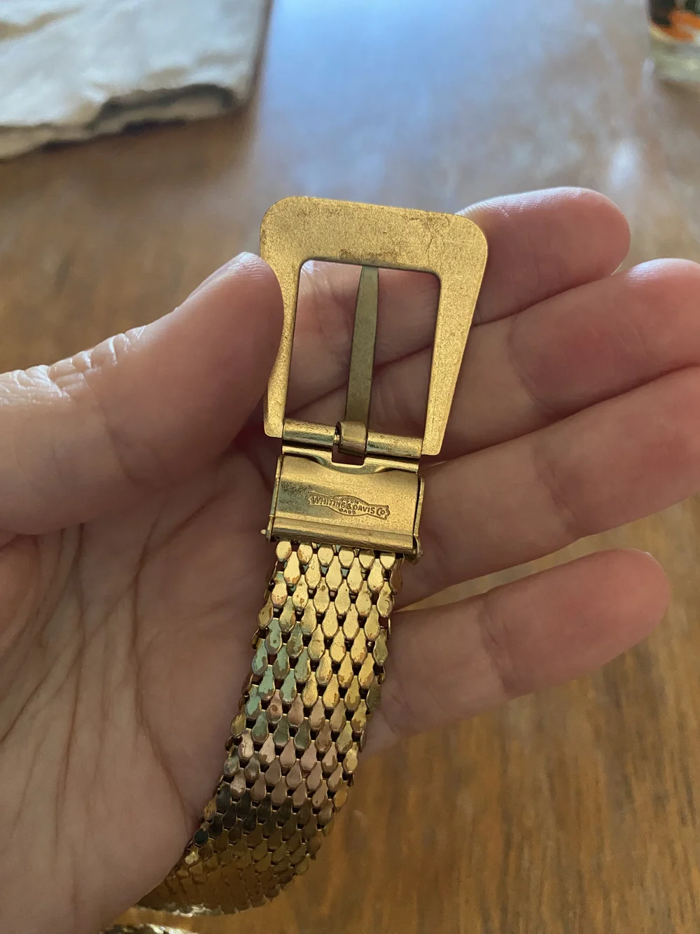 Whiting and Davis Gold Mesh Belt — We Move Vintage display picture 1