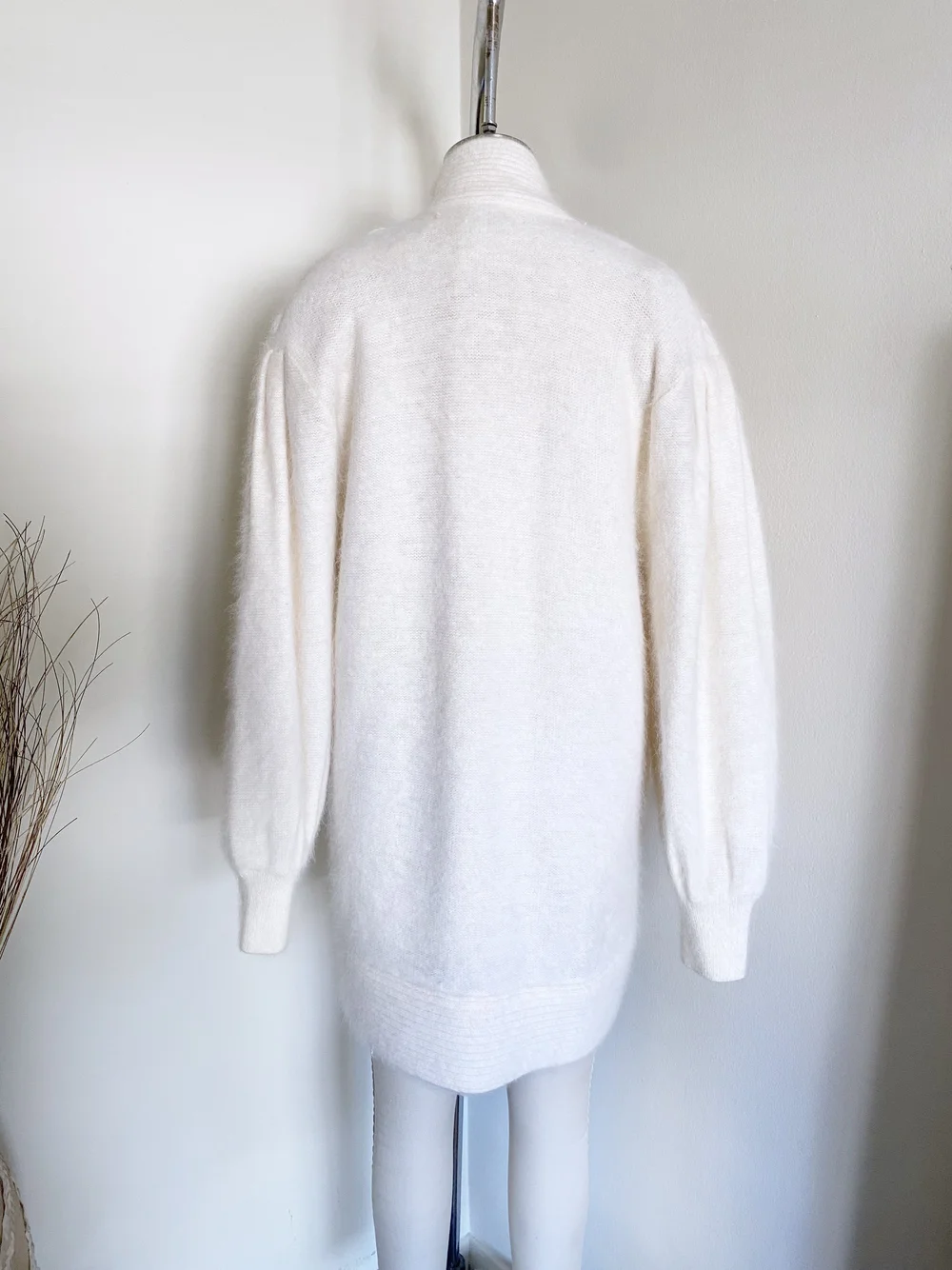 Ivory Angora Blend Cardigan — We Move Vintage