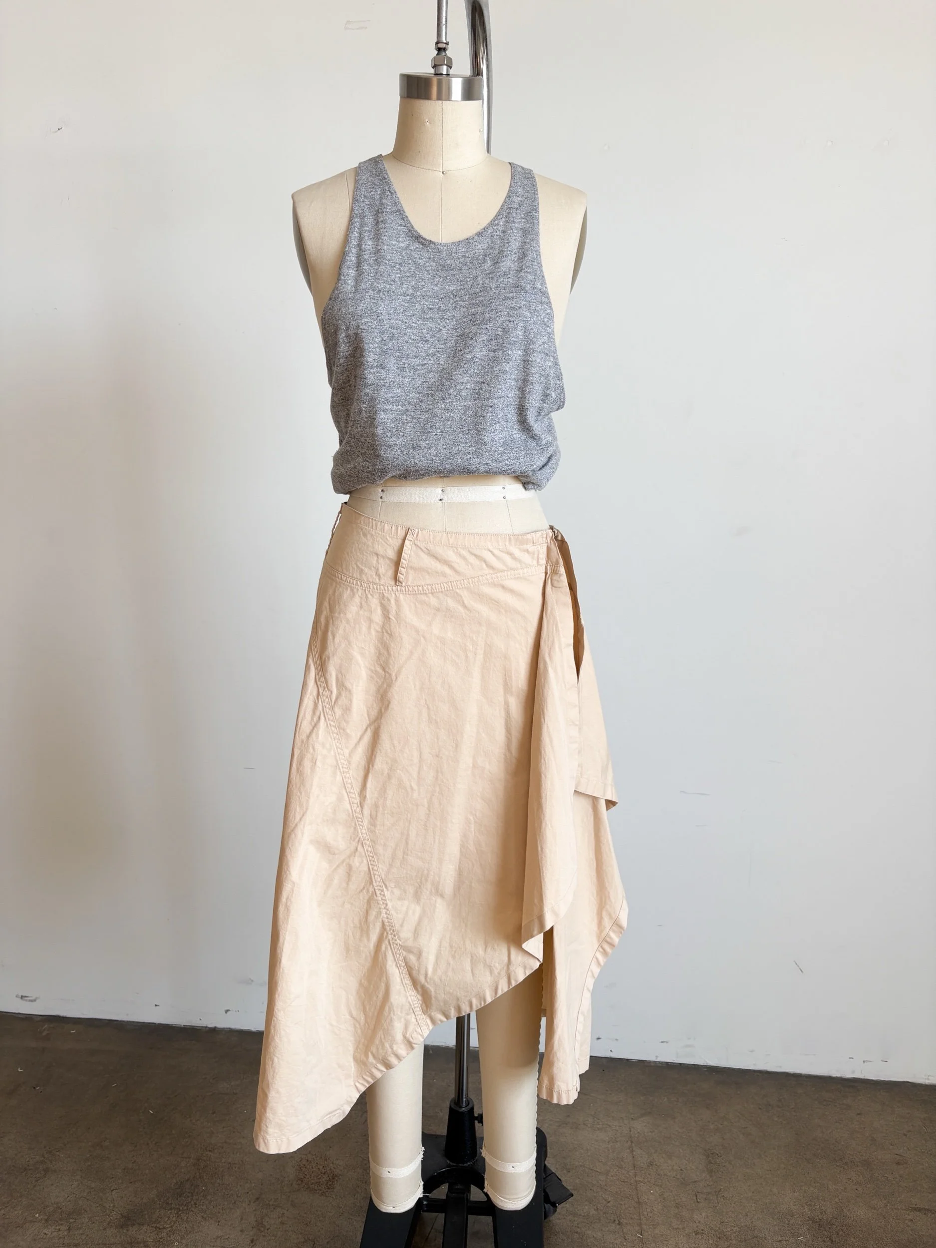 Khaki Asymmetric Skirt