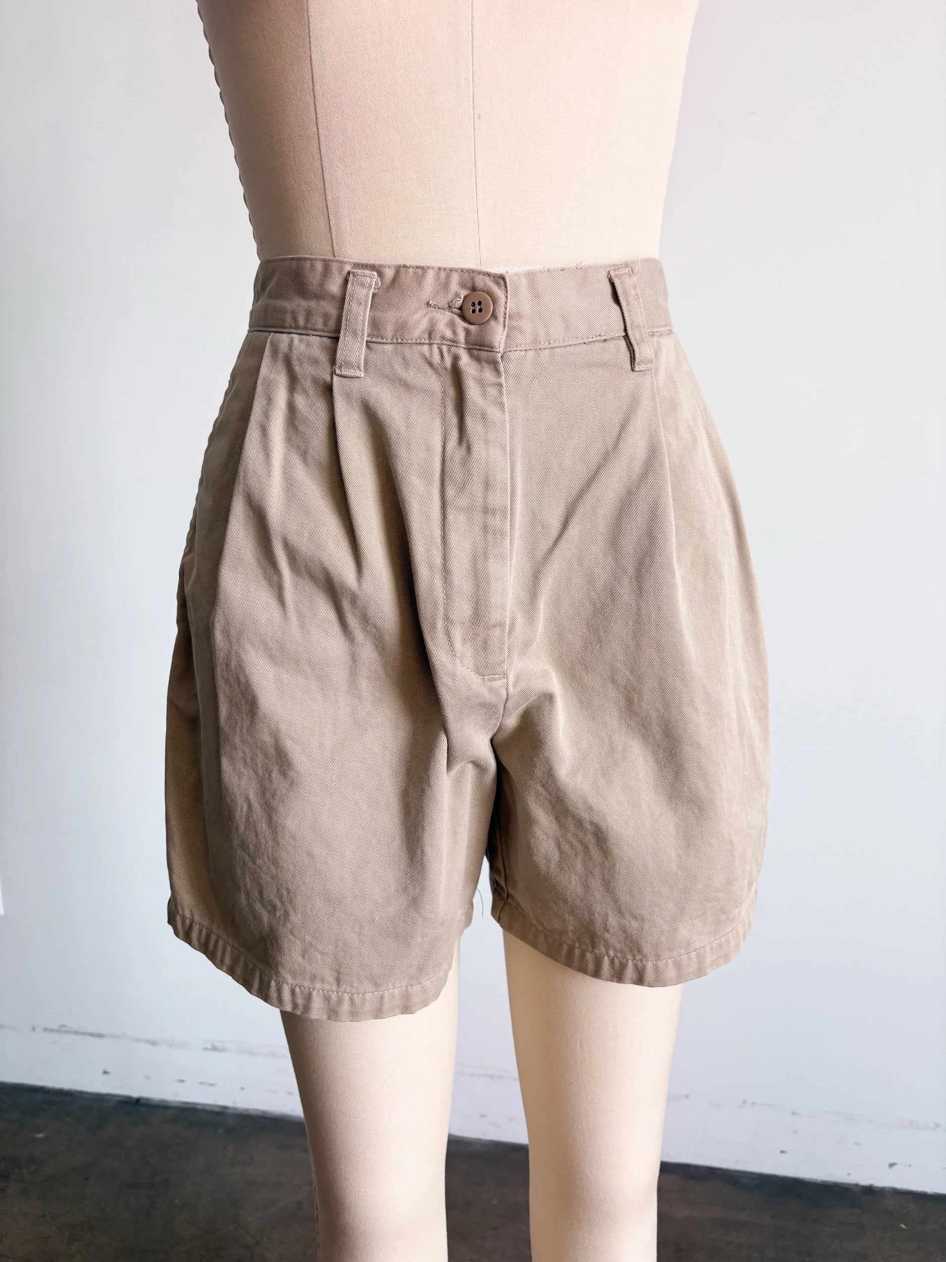 Pleated Khaki Shorts