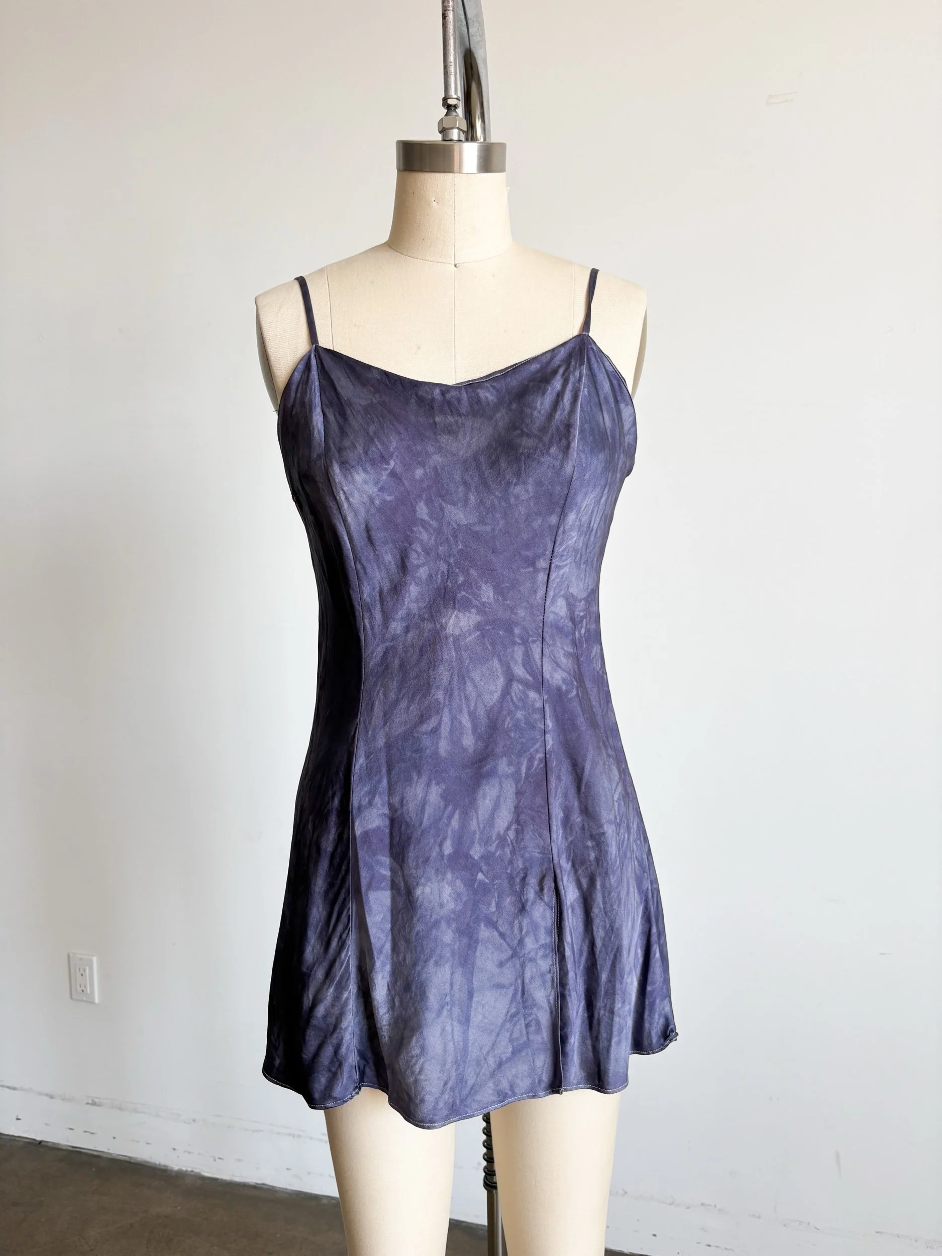 Blue Silk Mini Slip