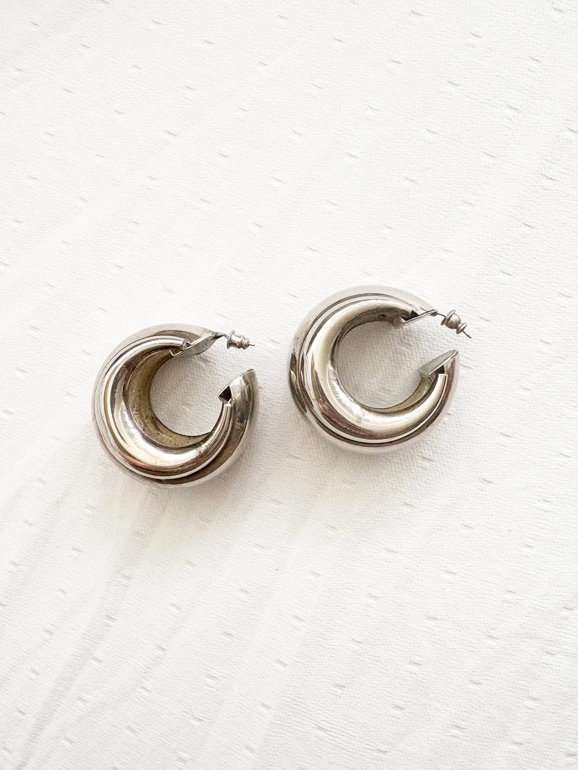 Large Silver Tone Hoops