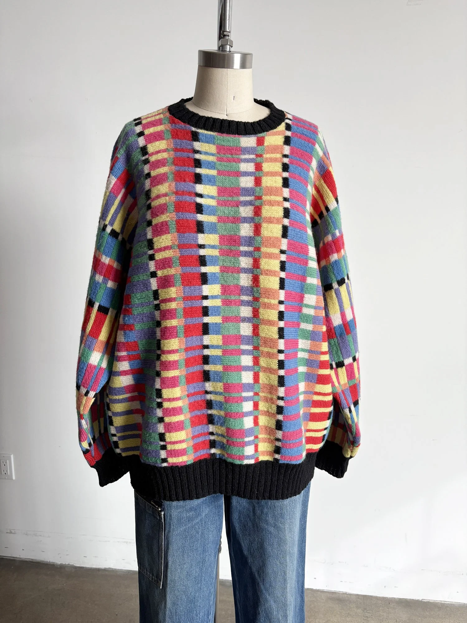 Abstract Wool Oversized Sweater