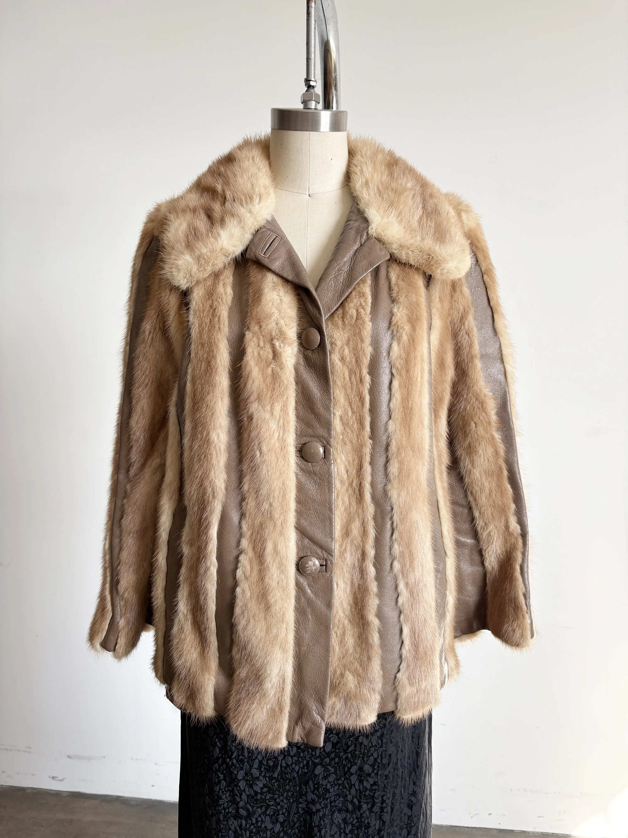 60's Mink and Leather Jacket