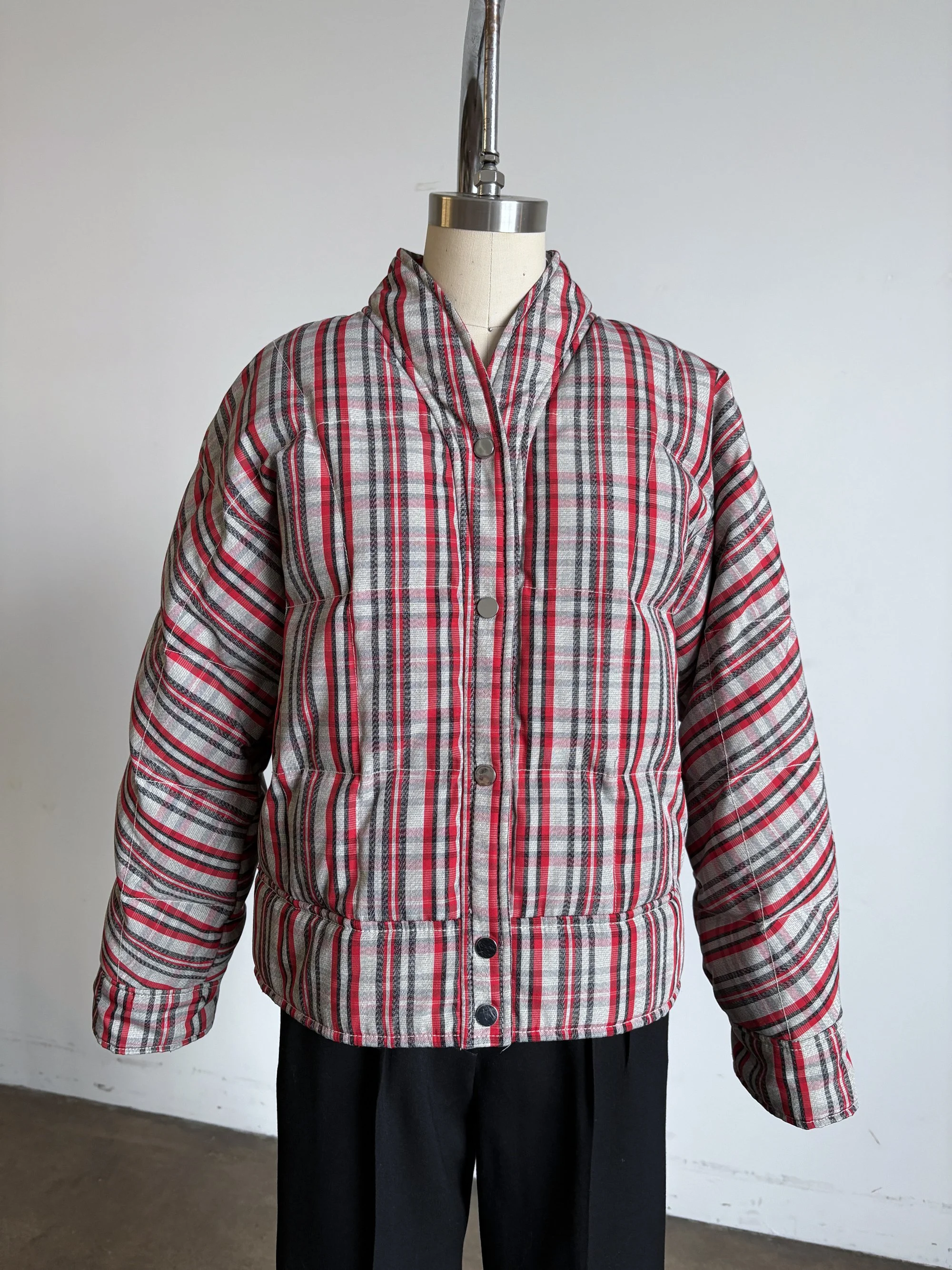 DVF Plaid Down Puffer Jacket