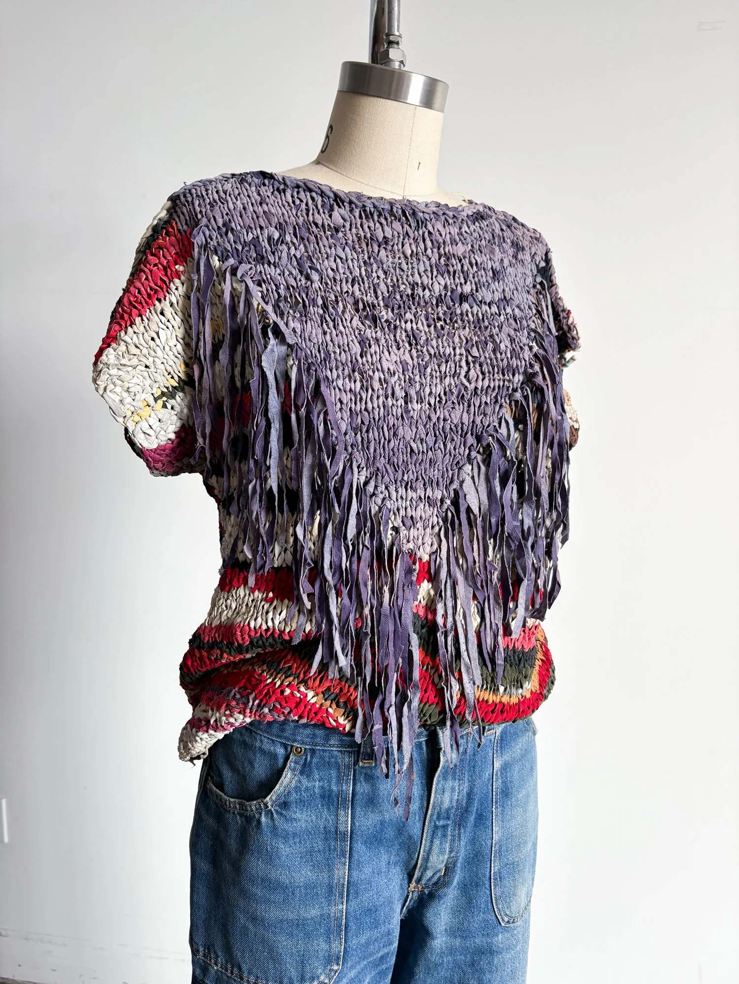 Woven Leather Top