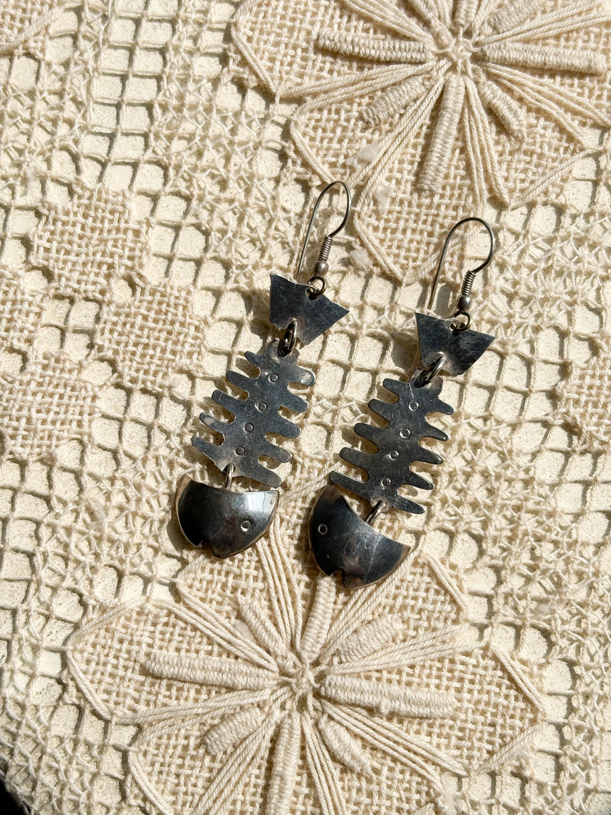 Sterling Silver Fish Earrings