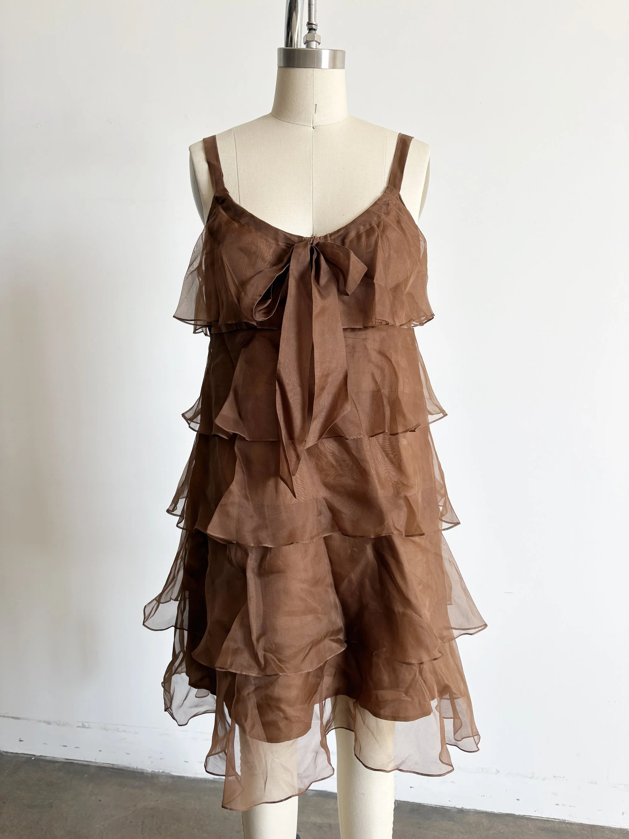 Y2K Silk Tiered Dress