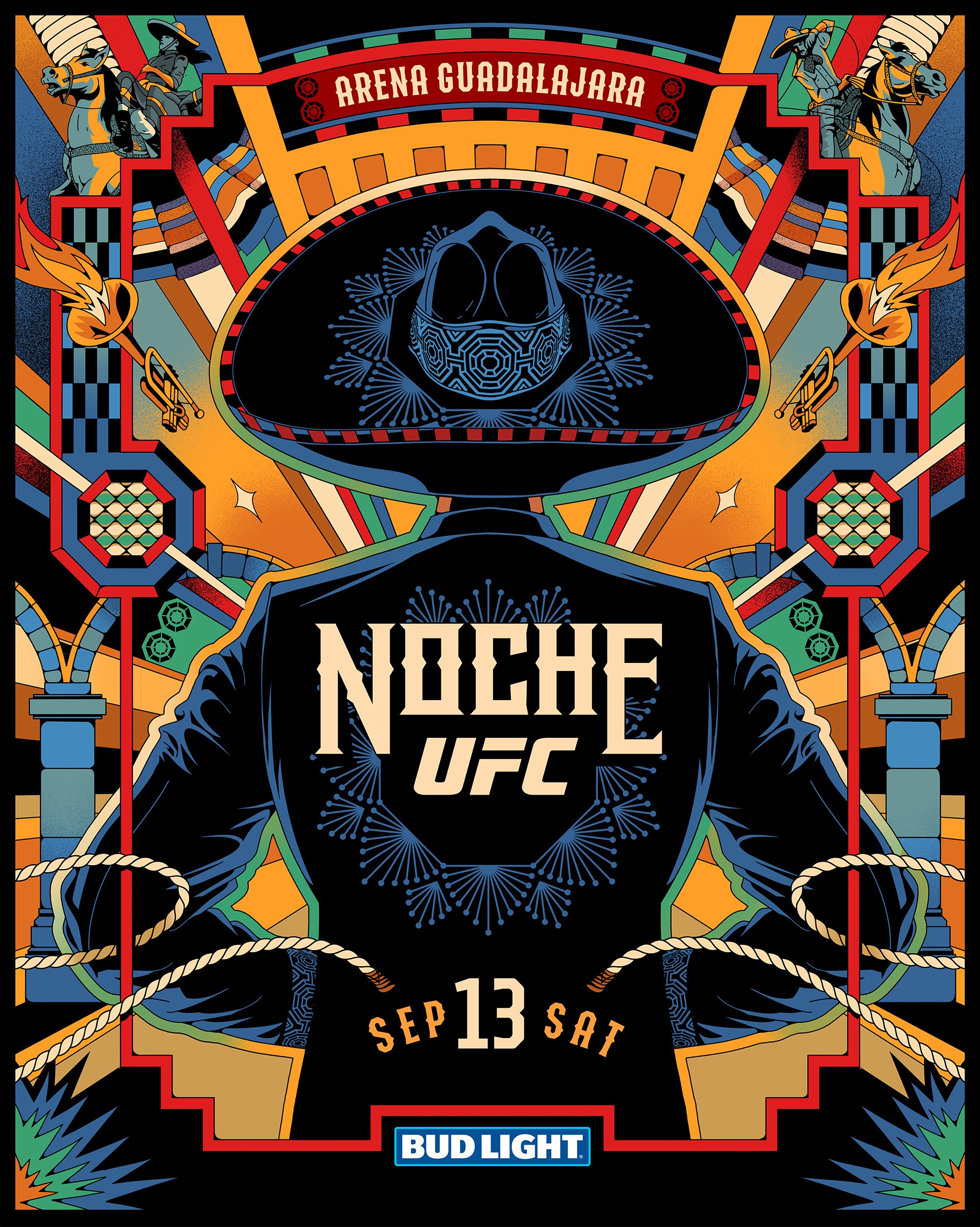 NOCHE UFC 2025 — César Moreno - Art Direction — Illustration