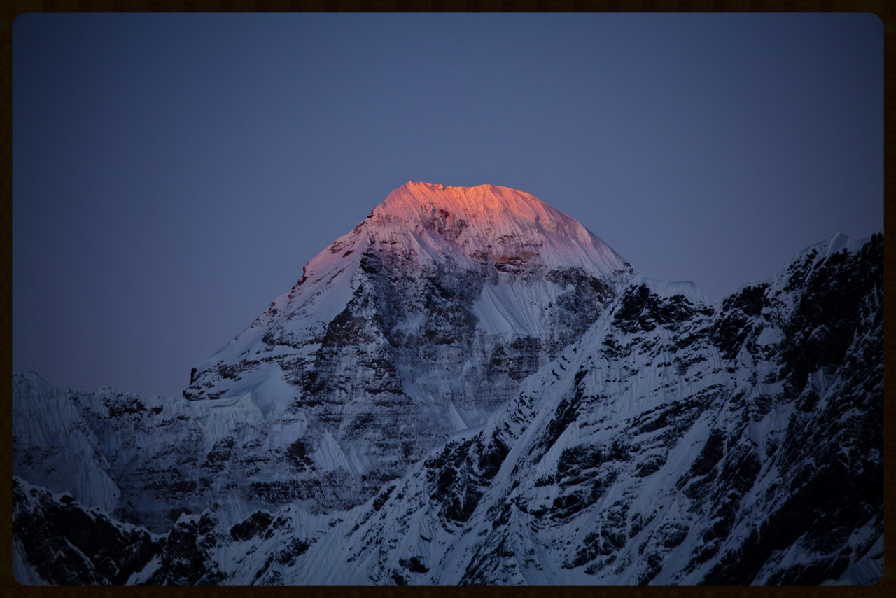 Sunrise on the Nandadevi mountain ranges. At 16000 feet the sight is blissful and offering pranayama at this time most resourceful . PHOTO CREDIT: DR SUMIT KESARKAR