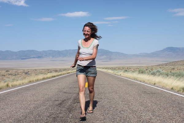 Me on road trip through the US July 2016 running down hghway 50 aka the LONELIEST road in america.