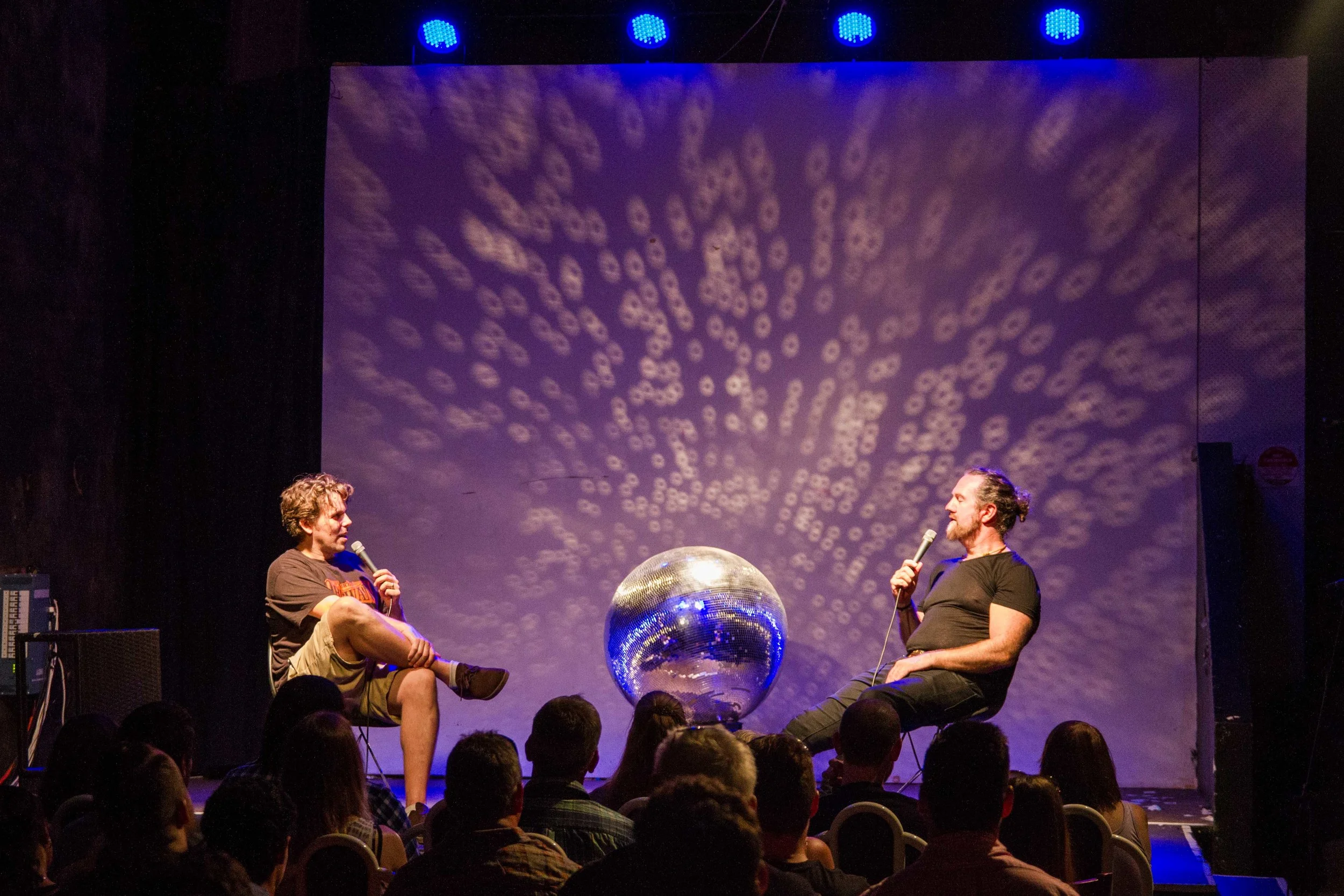 Steele Saunders and Dave Callan recording a live Steele Wars podcast