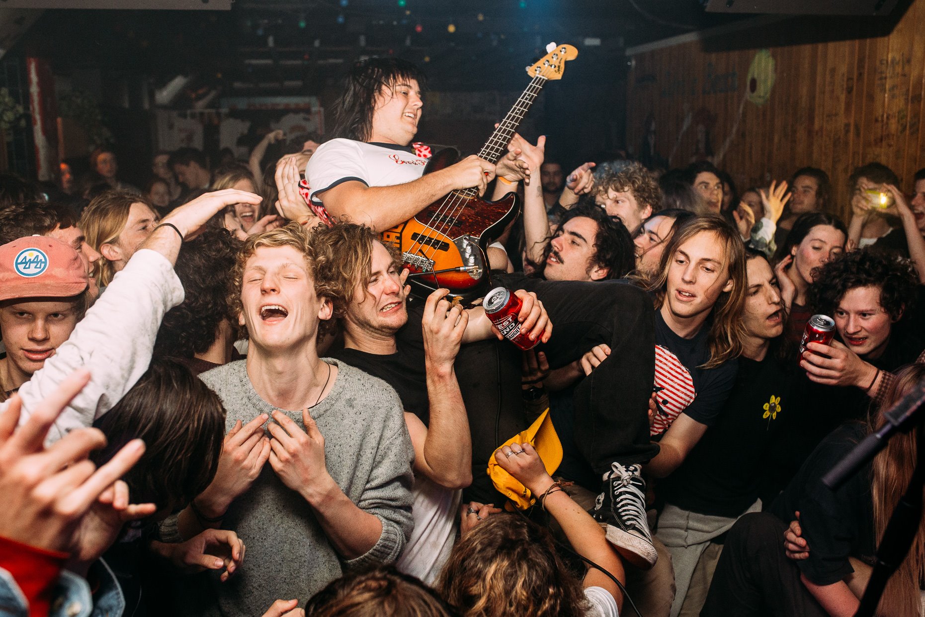 Skegss getting amongst the crowd at Rocket last month. Photo by Daniel Marks.