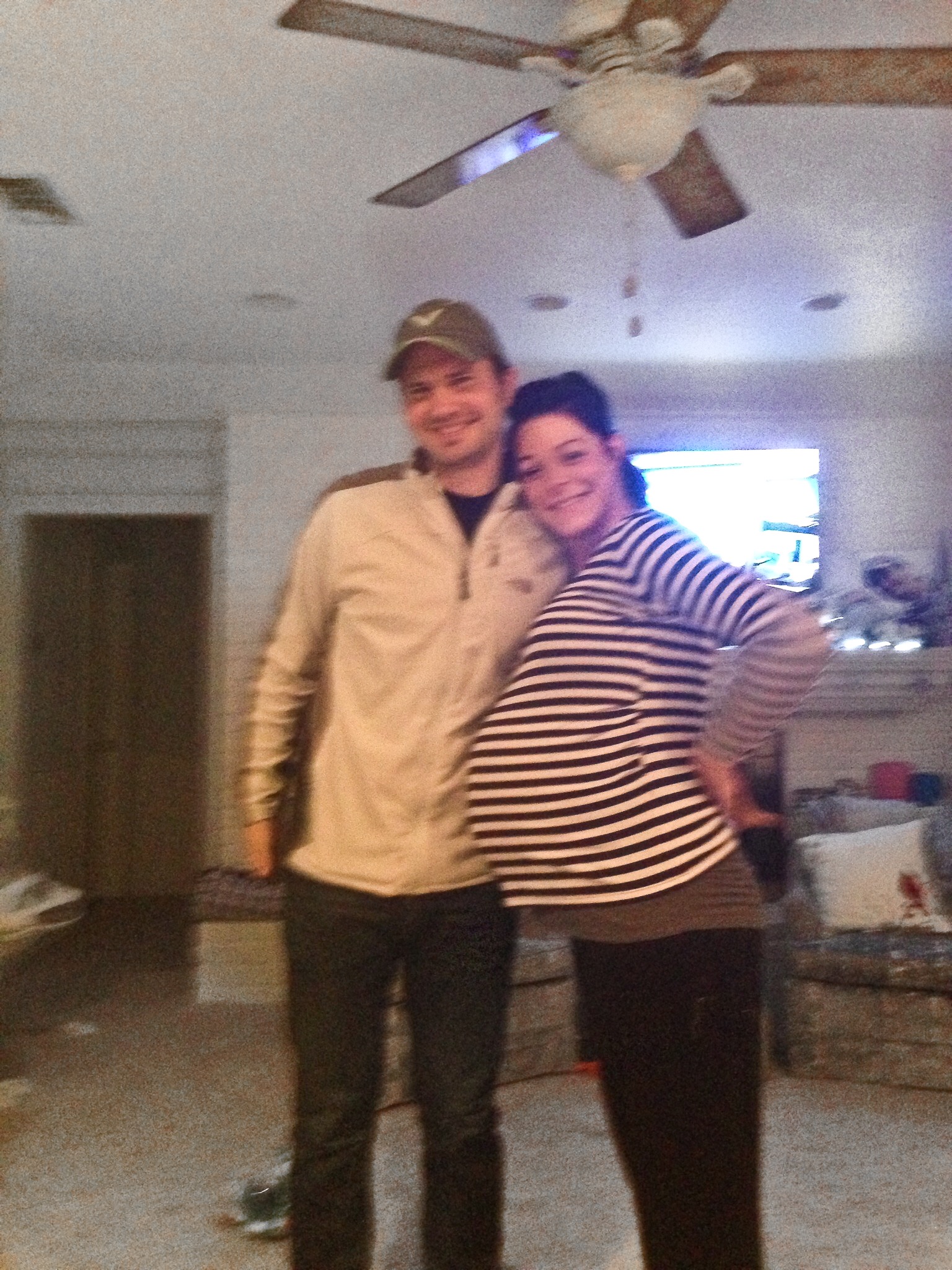 pictured at 32 weeks and 3 days pregnant with triplets. (the morning I went into the hospital and delivered the triplets 2 days later. 