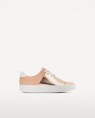 gold platform tennis shoes