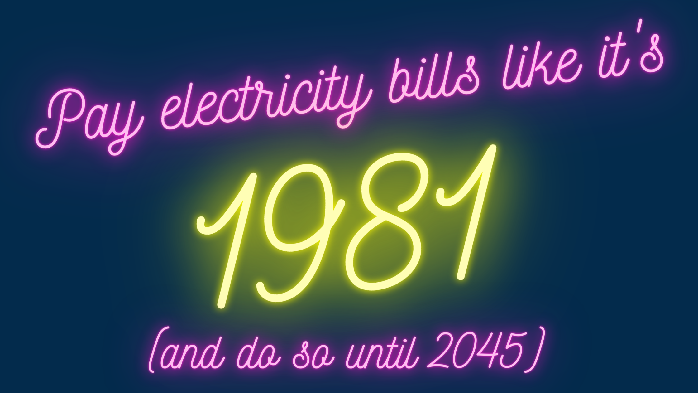 Pay energy bills like it's 1981 with Sunistics!