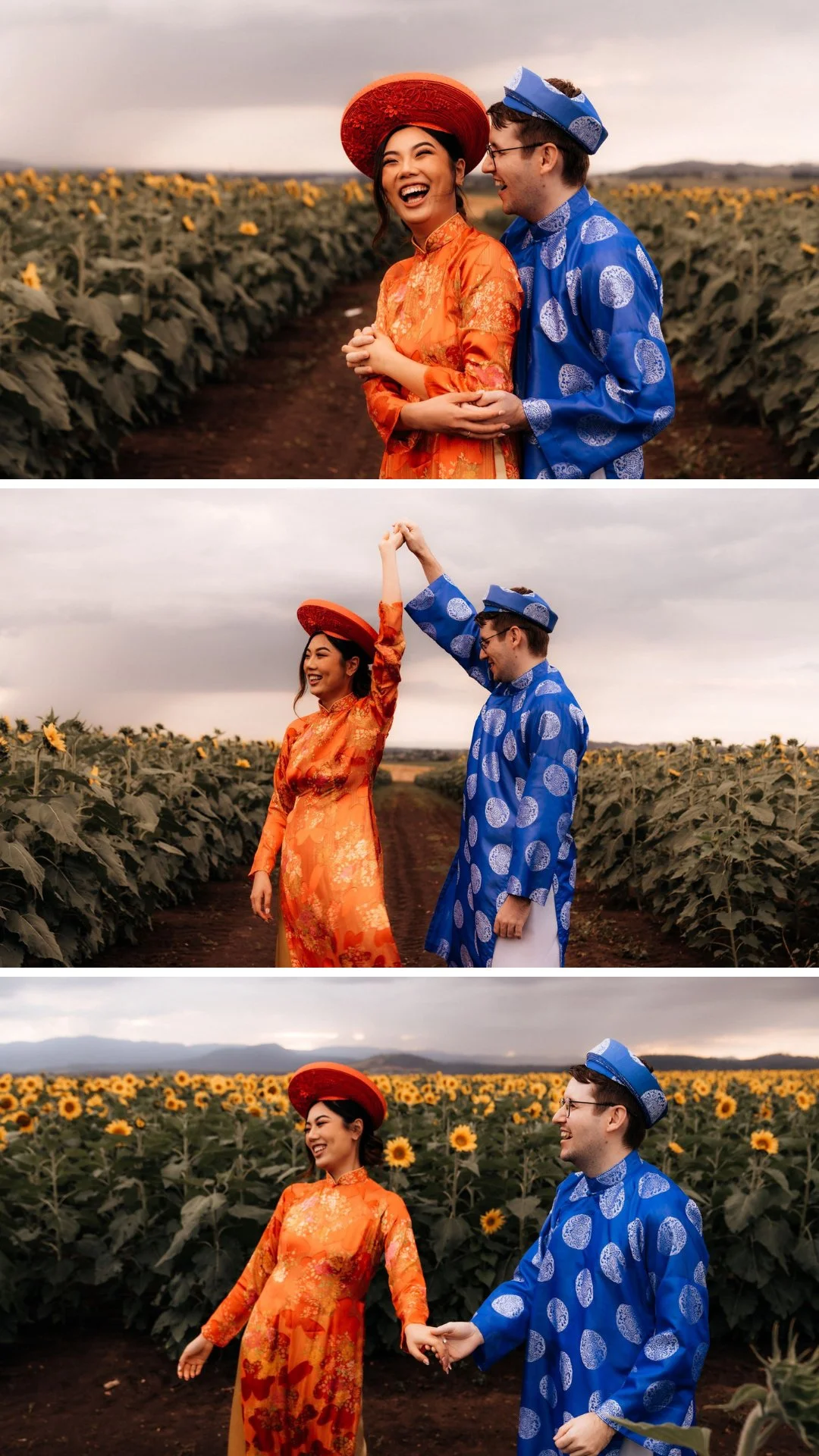 Kalbar Sunflowers Engagement Photo - Lovelenscapes Brisbane Wedding Photographer - Traditional Vietnamese Ao Dai - 9.jpg
