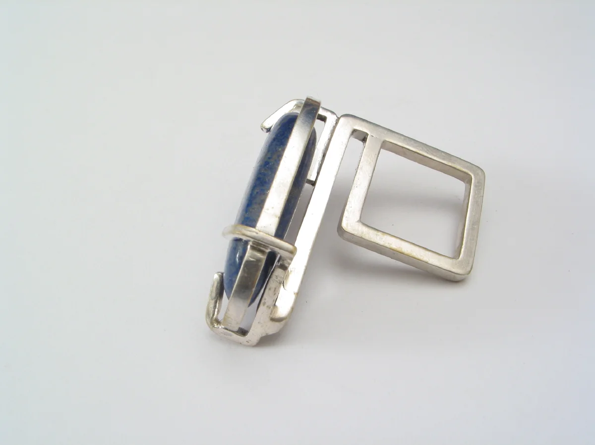  Ring signed by DS, sterling silver, azurite malachite - construction 