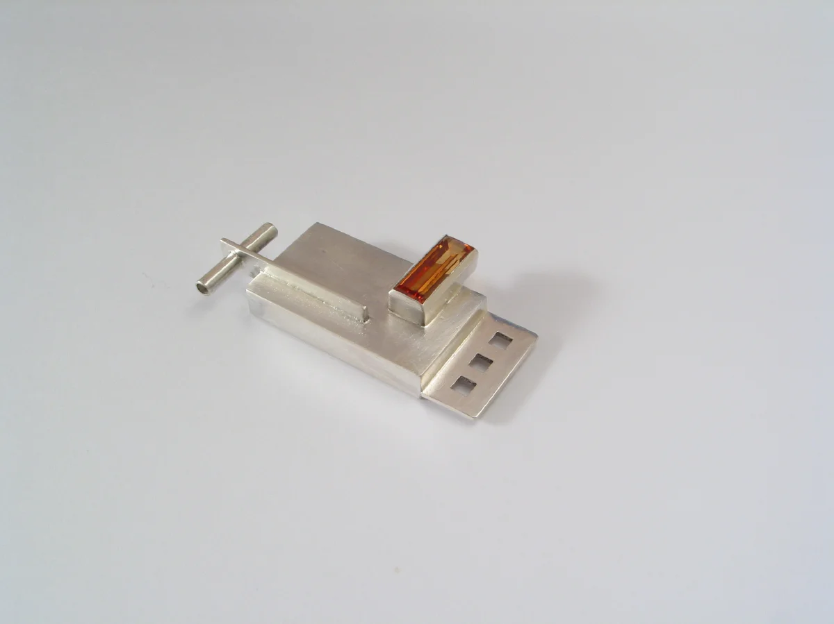  Pendant signed by DS, sterling silver, citrine - construction 