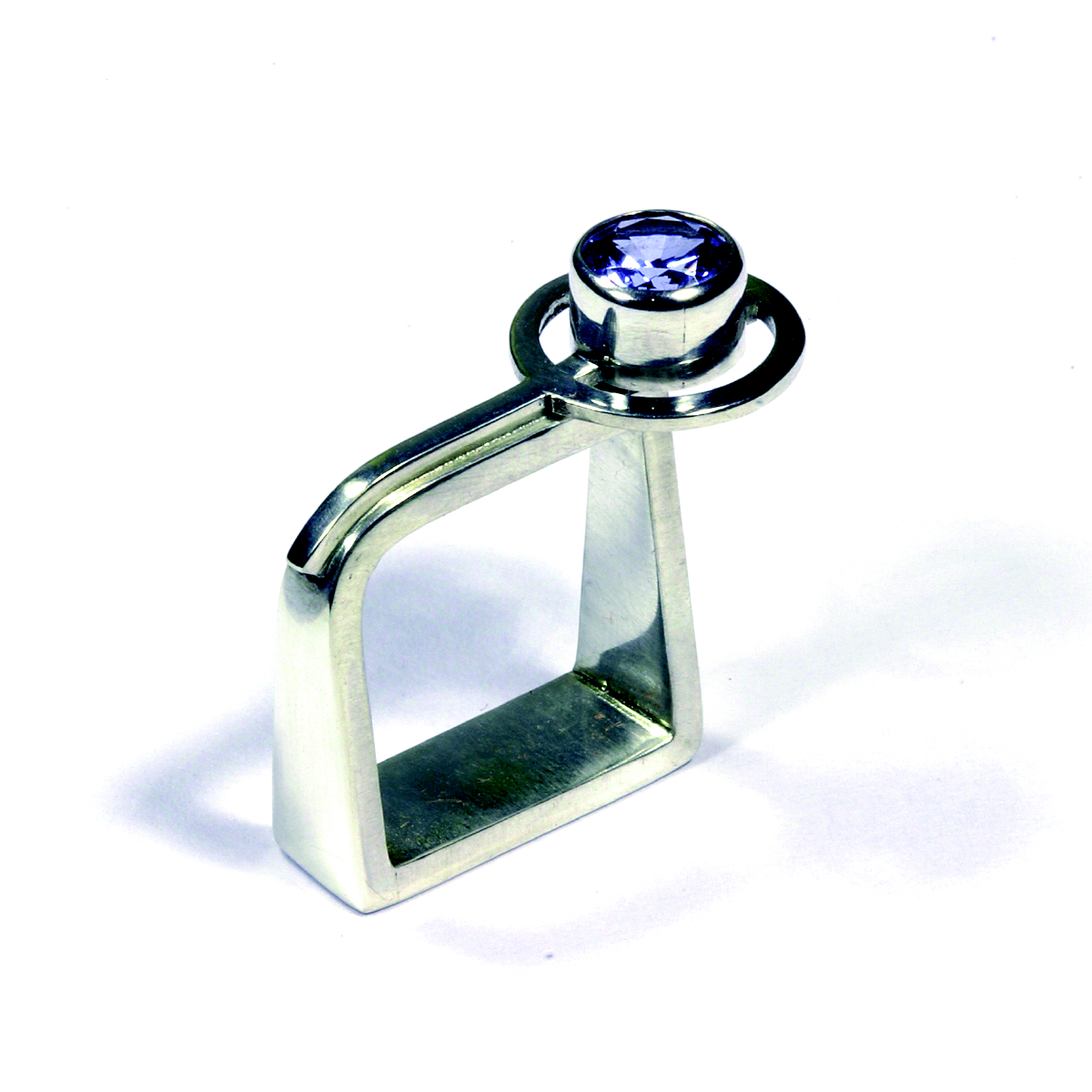  Ring signed by DS, sterling silver, sapphire, garnet, aquamarine - construction 