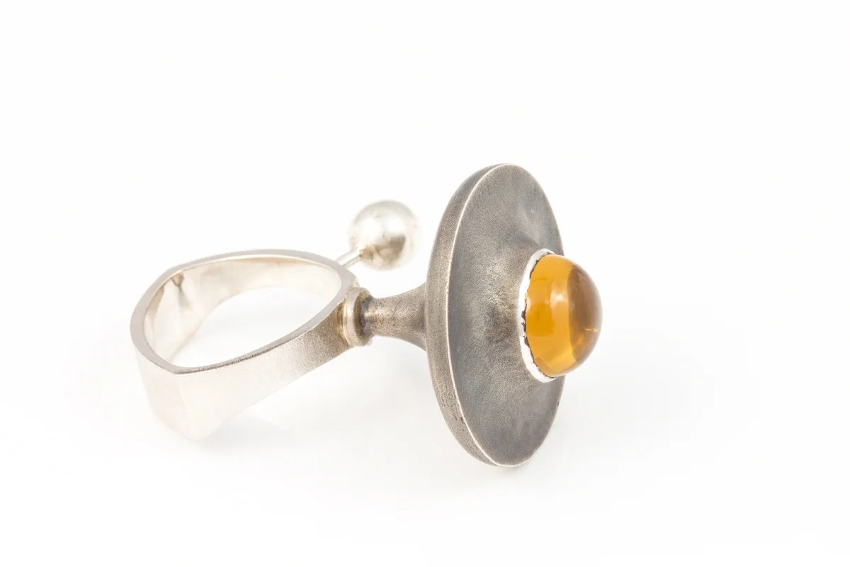 Ring signed by DS, sterling silver, citrine - casting,&nbsp;construction 