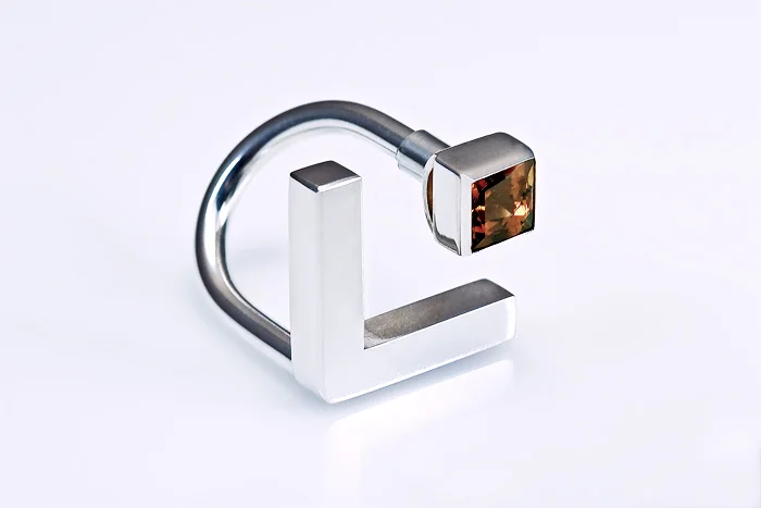 Ring signed by DS, sterling silver, citrine - construction