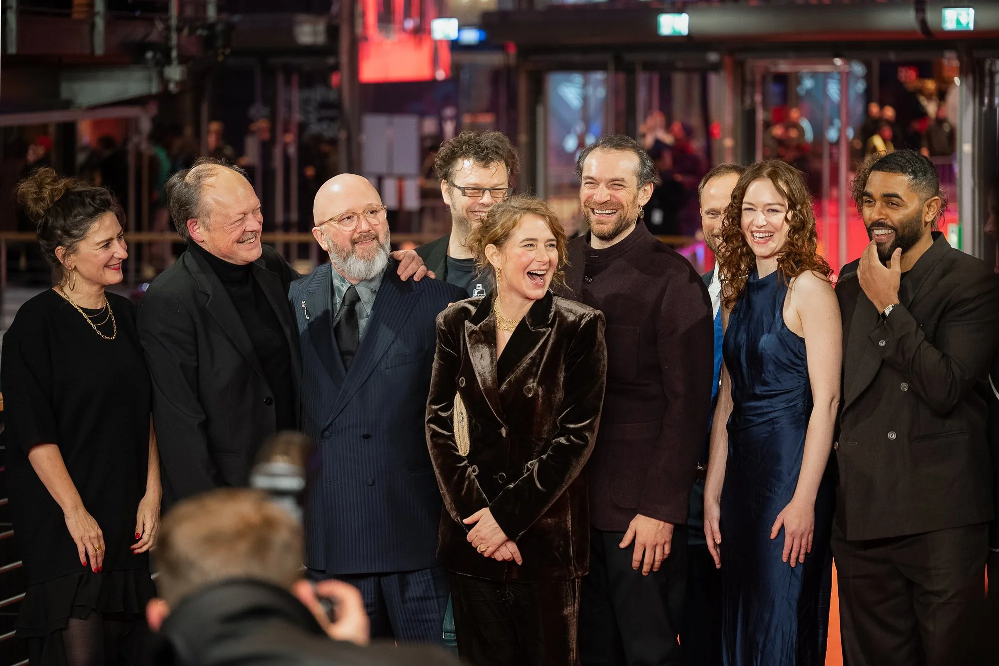 Dust director Anke Blondé with lead actors Arieh Worthalter and Jan Hammenecker at the film's world premiere