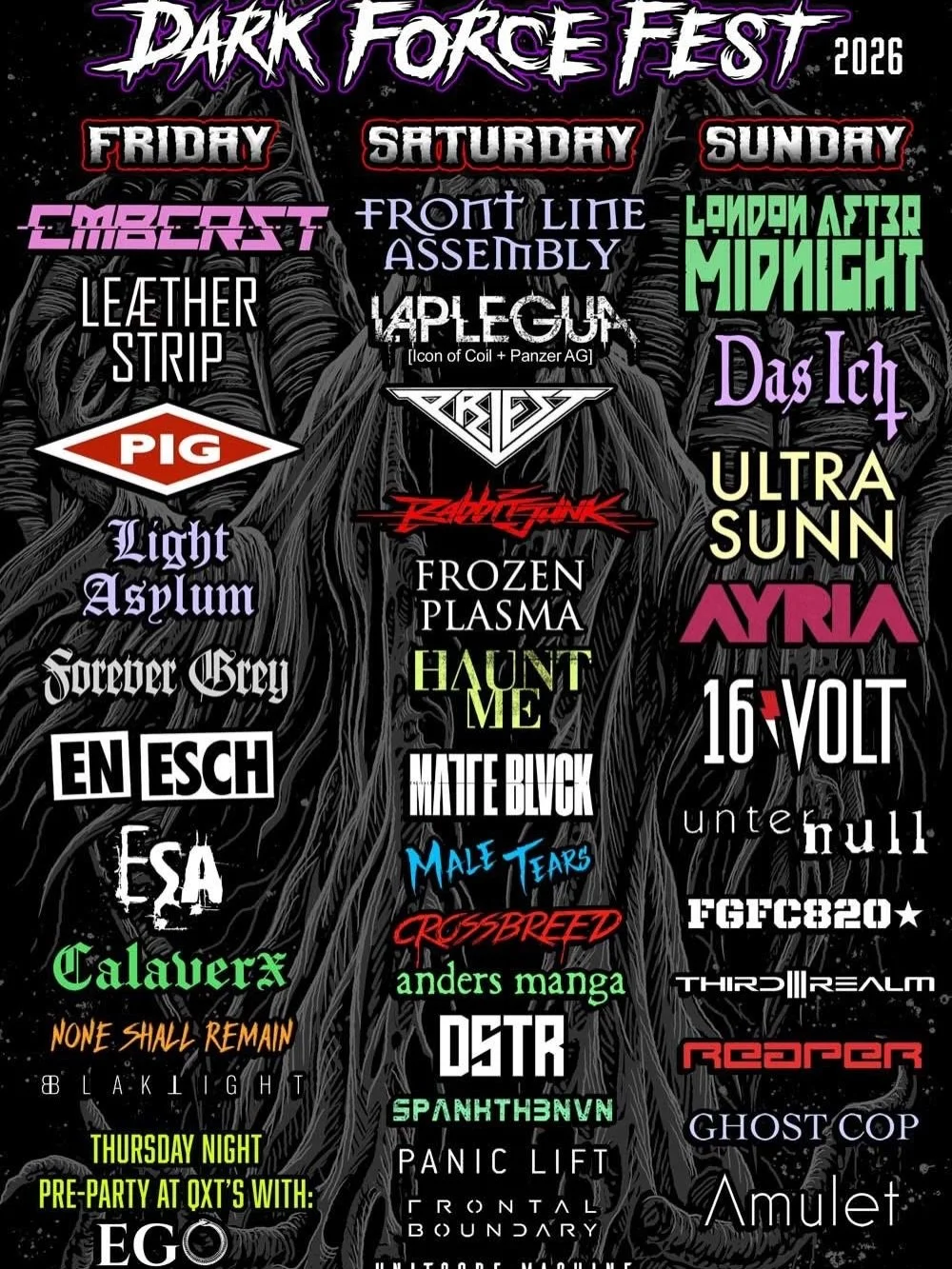 I'll be vending Distortion Productions, LLC and playing with @16volt This'll be one for the ages! 

#darkforcefest #16volt #distortionproductions