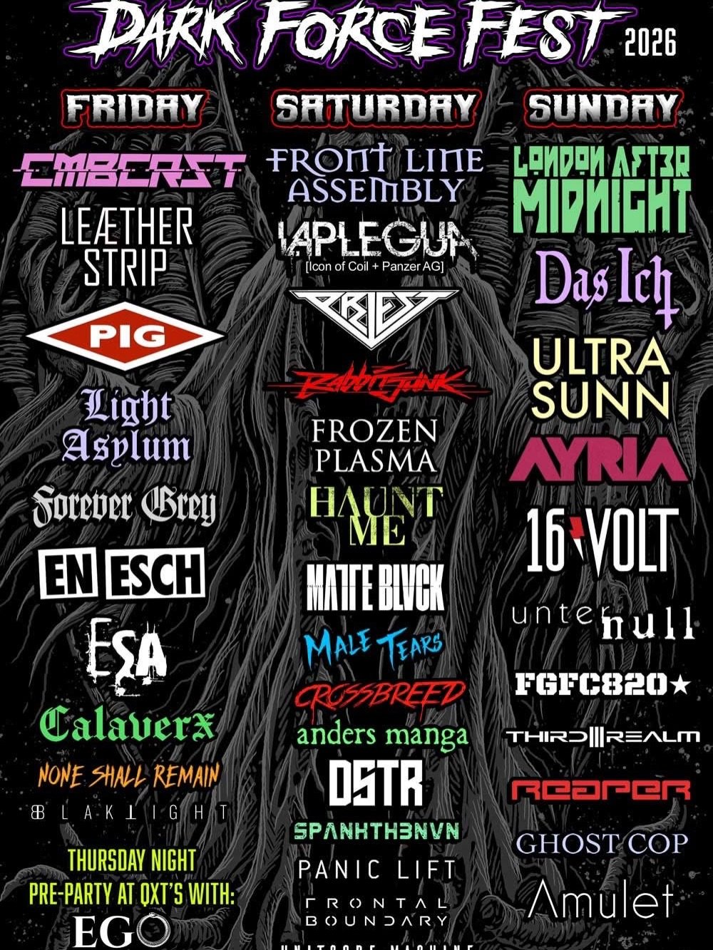 I'll be vending Distortion Productions, LLC and playing with @16volt This'll be one for the ages! 

#darkforcefest #16volt #distortionproductions