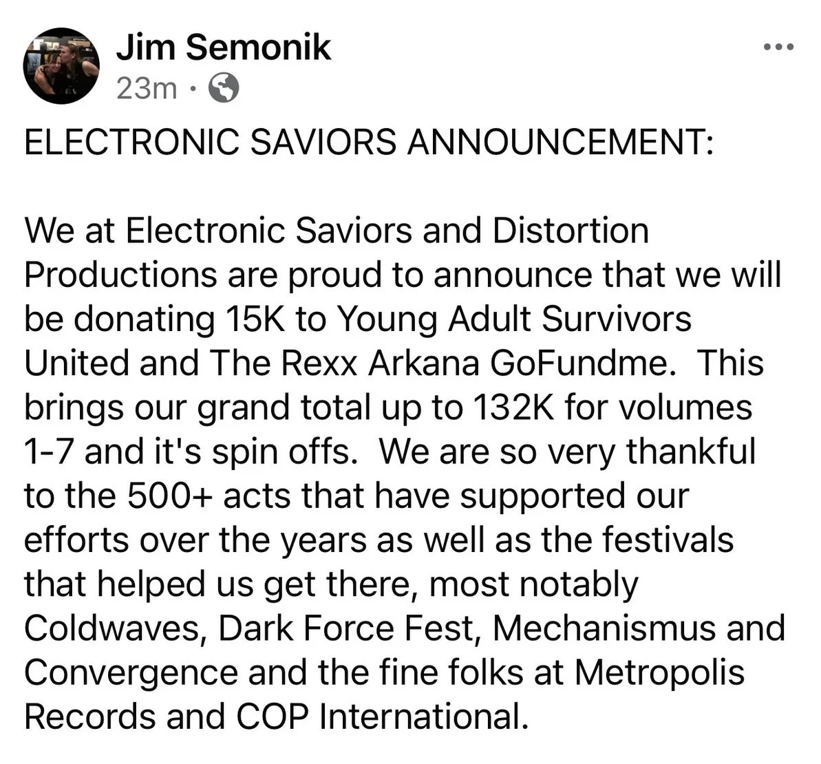 #electronicsaviors #es7 @yacancersurvivors #rexxarcana @coldwavesfestival @darkforcefest @mechanismus_war @convergence27denver @metropolisrecords @cop_international #distortionproductions