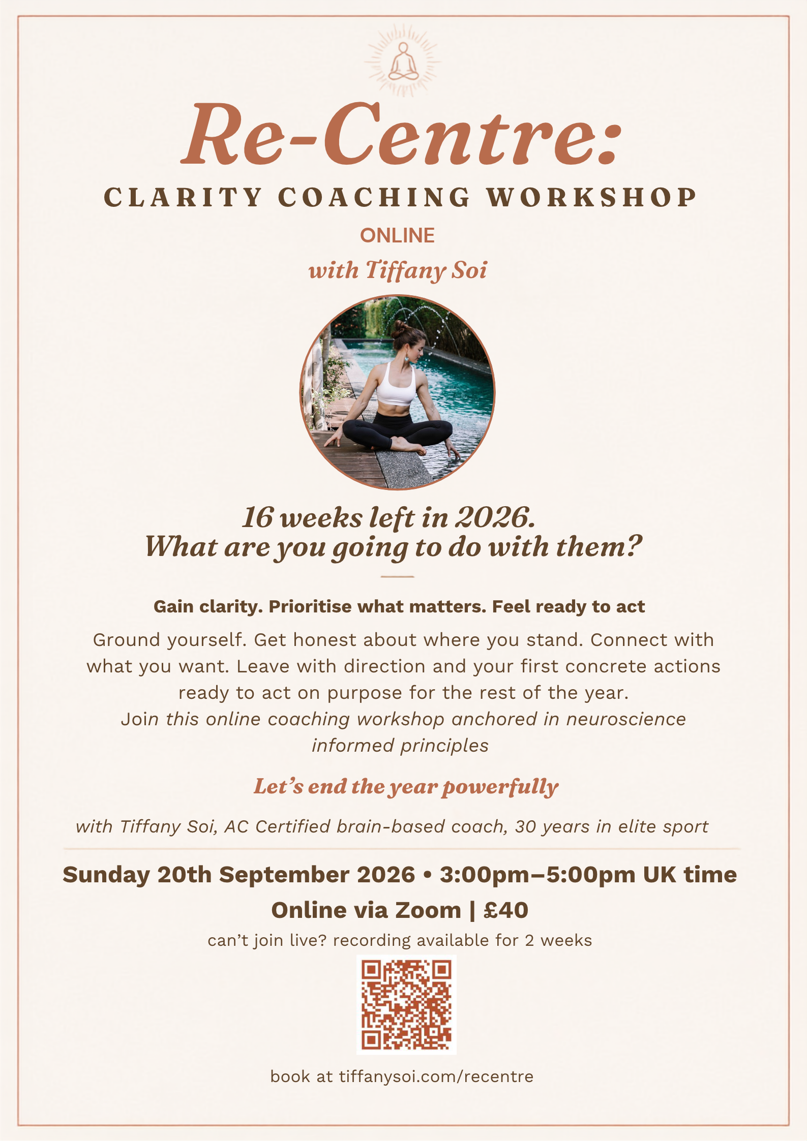 Re-Centre: ONLINE Clarity Coaching Workshop | Sunday 20th September 3:00-5:00pm UK BST