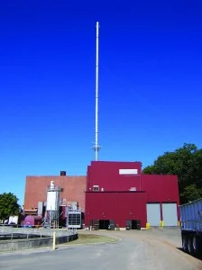 The Woonsocket, RI wastewater solids incinerator.