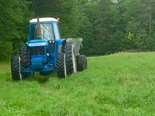 Biosolids being applied at Gilmanton tour site.