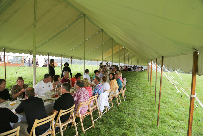 The one consistency for each dinner is that guests are seated at a single long table, but the table always has its own unique curves and twists.