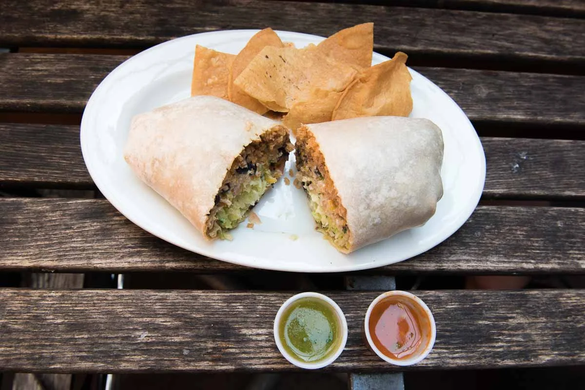 Burrito with fresh-made sauces at Maya Taqueria | Photo Credit: Find. Eat. Drink.