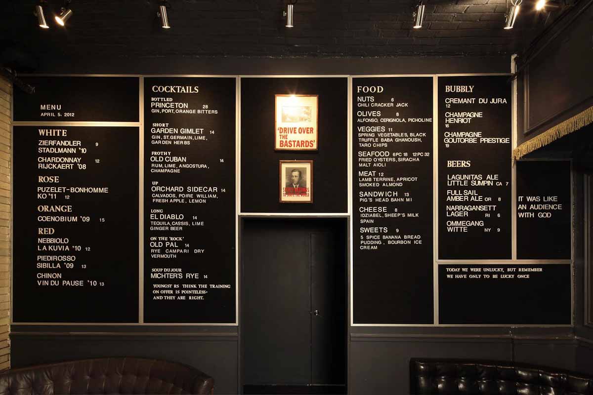 Menu at The Daily | Photograph courtesy of The Daily