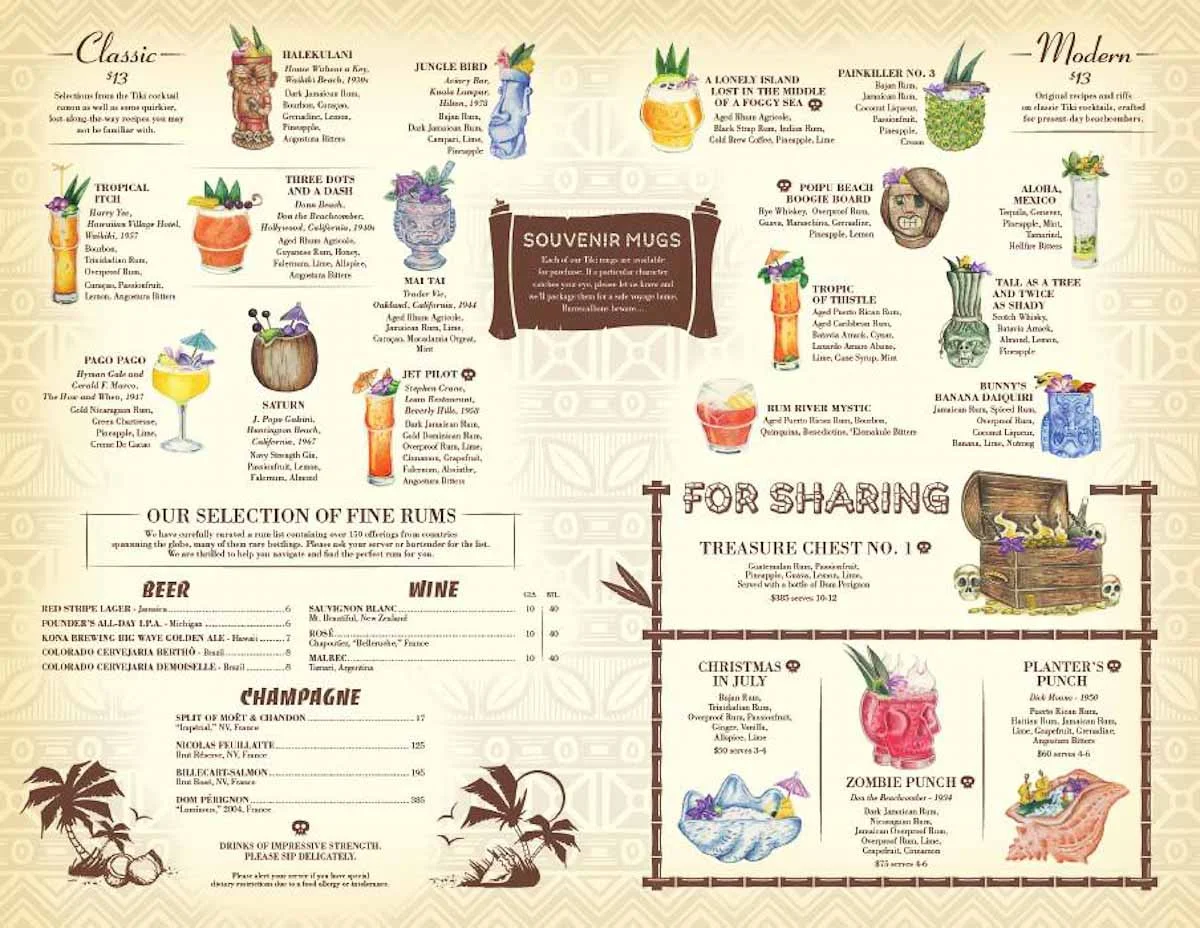 Menu from Three Dots & a Dash in Chicago
