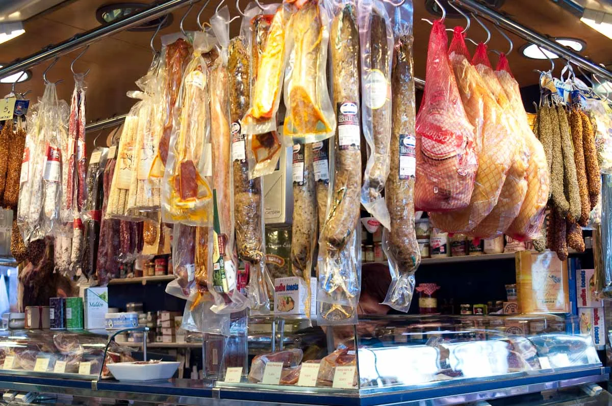 Jamon at Mercat de la Boqueria | Photo Credit: Find. Eat. Drink.