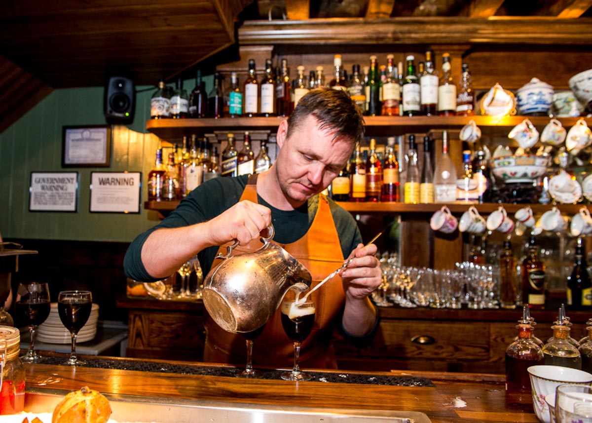 Dead Rabbit bartender Sean Muldoon making Irish Coffees | Photograph courtesy of The Dead Rabbit