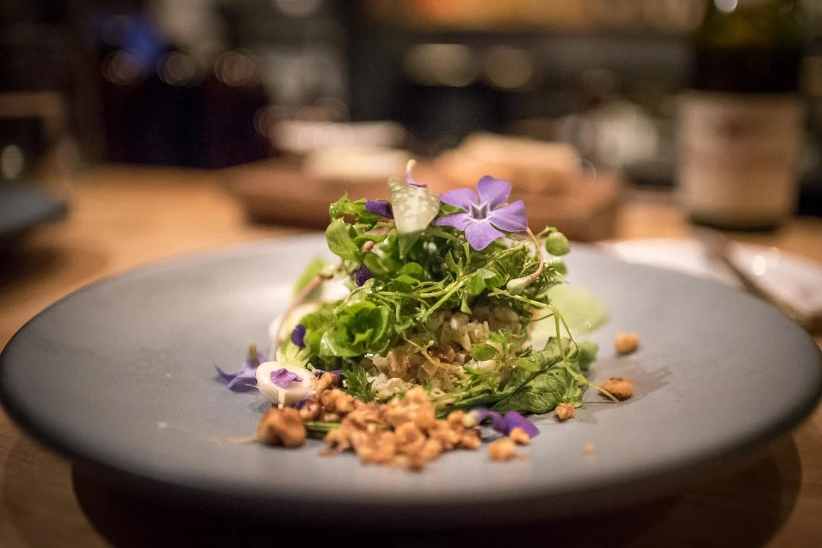 Crab and Foraged Vegetables at Table | Photo Credit: ©Find. Eat. Drink.