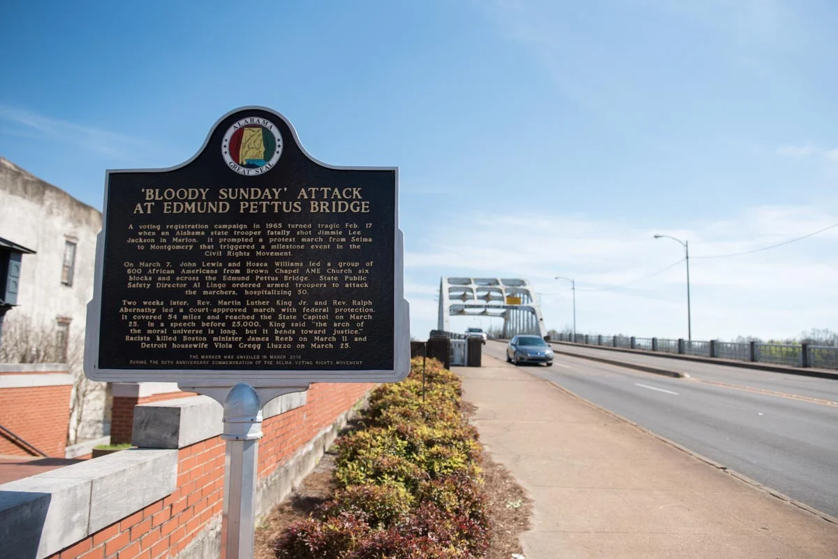 The historical Edmund Pettus Bridge in Selma, AL | Photo Credit: ©Find. Eat. Drink.