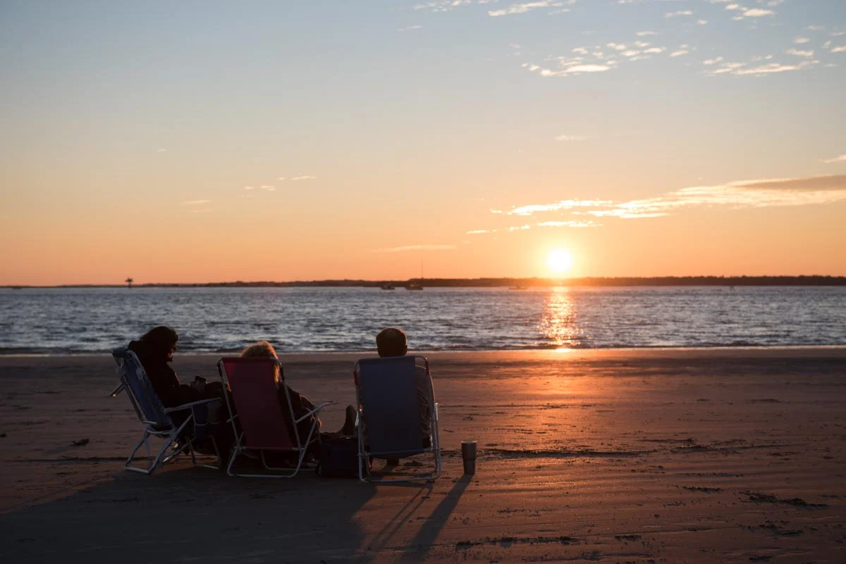Sunset and wine on Sullivan’s Island | Photo Credit: ©Find. Eat. Drink.