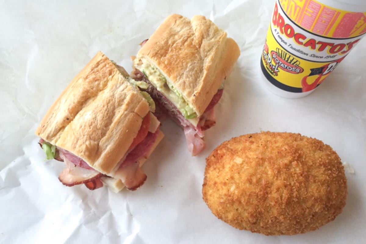 Devil Crab and Cuban Sandwich at Brocato’s Sandwich Shop | Photo Credit: ©Jennifer and David Raezer of Approach Guides