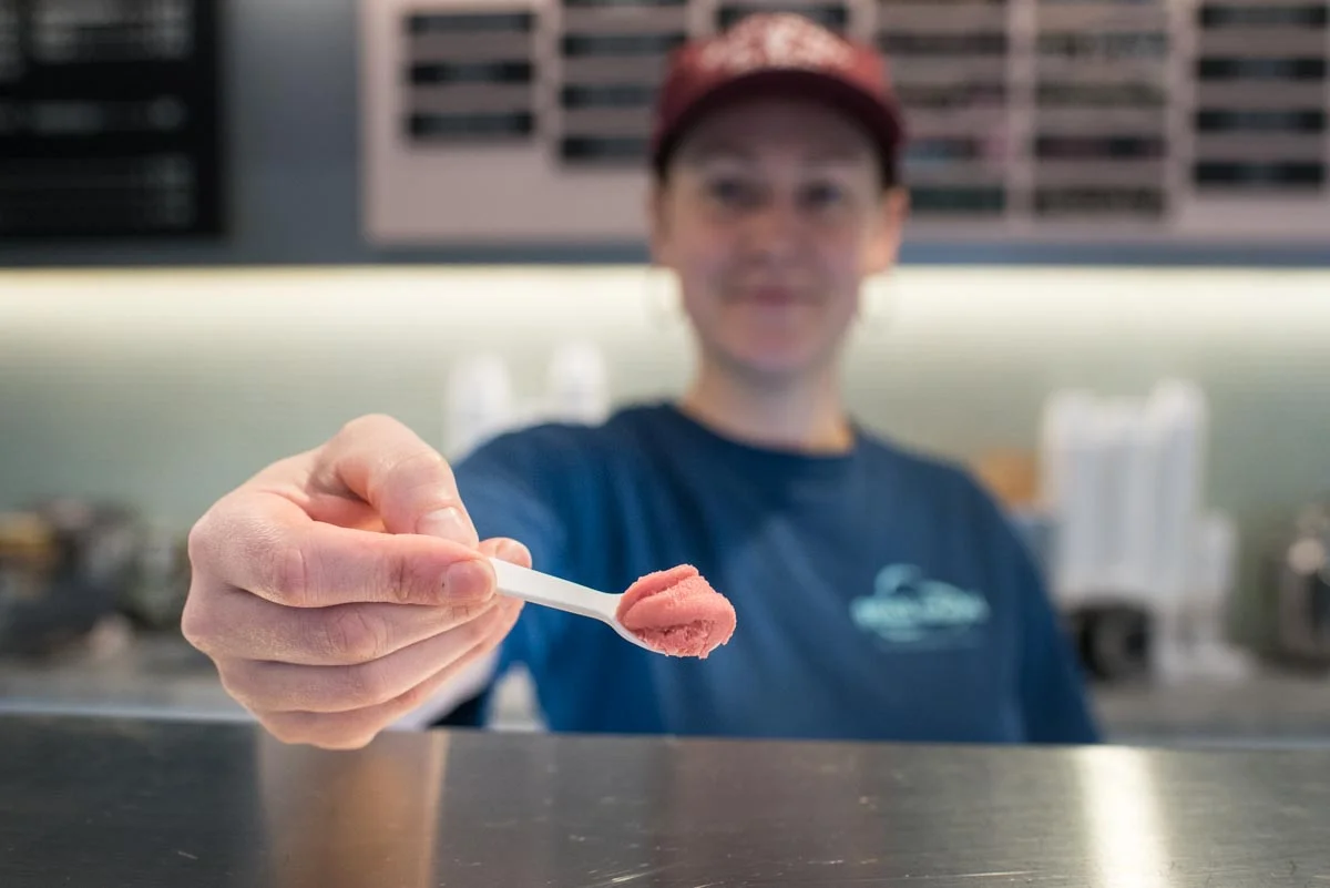 Sampling a taste Gelati Celesti | Photo Credit: ©Find. Eat. Drink.