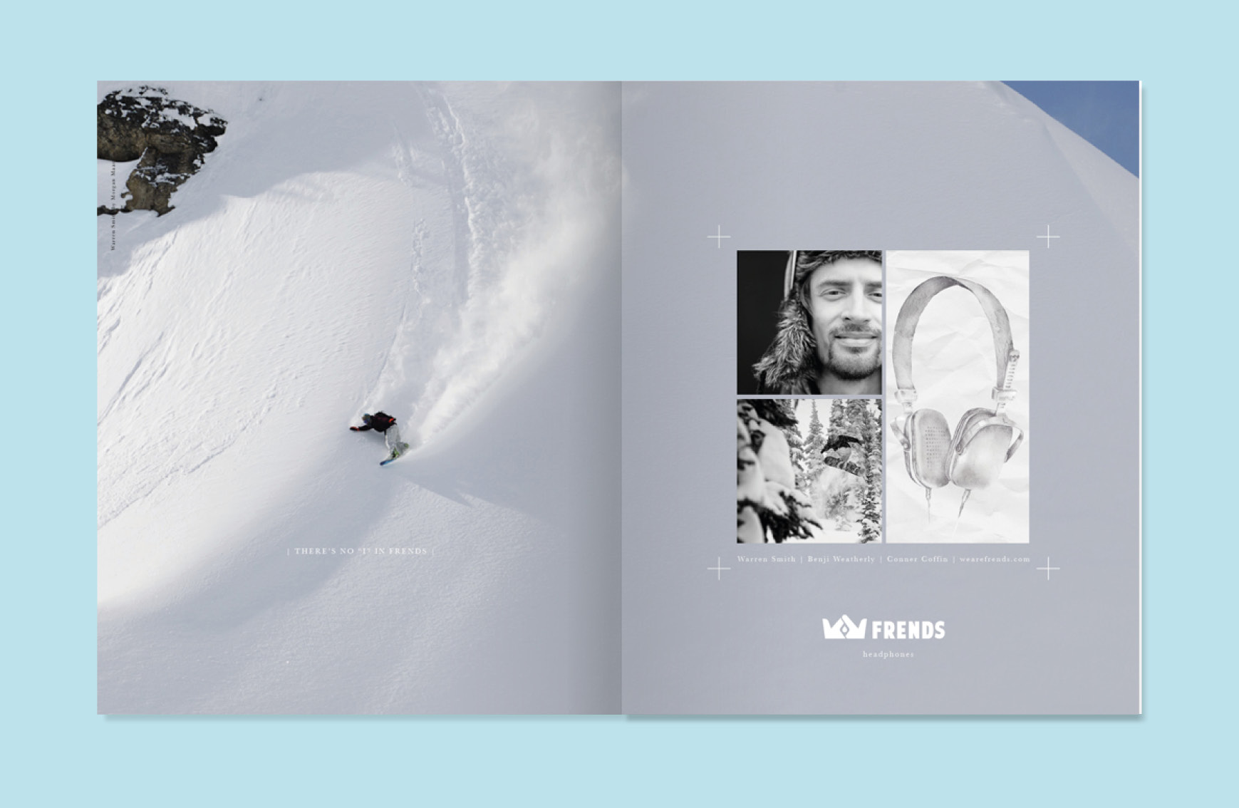  series of frends headphones ads for Transworld Snowboarding and Surf. &nbsp;This one was for Nicolas Mueller.&nbsp; 